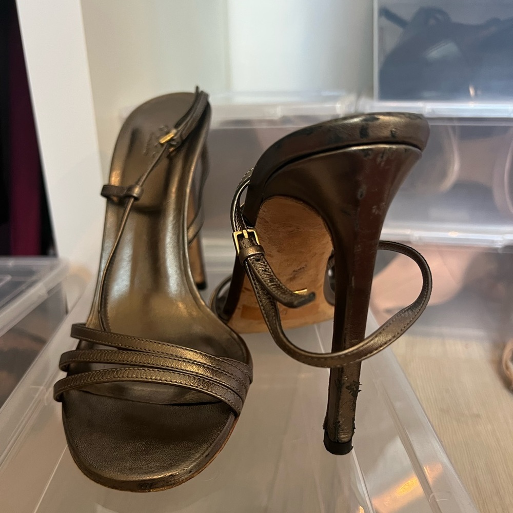 Gucci Gold Stiletto Heels